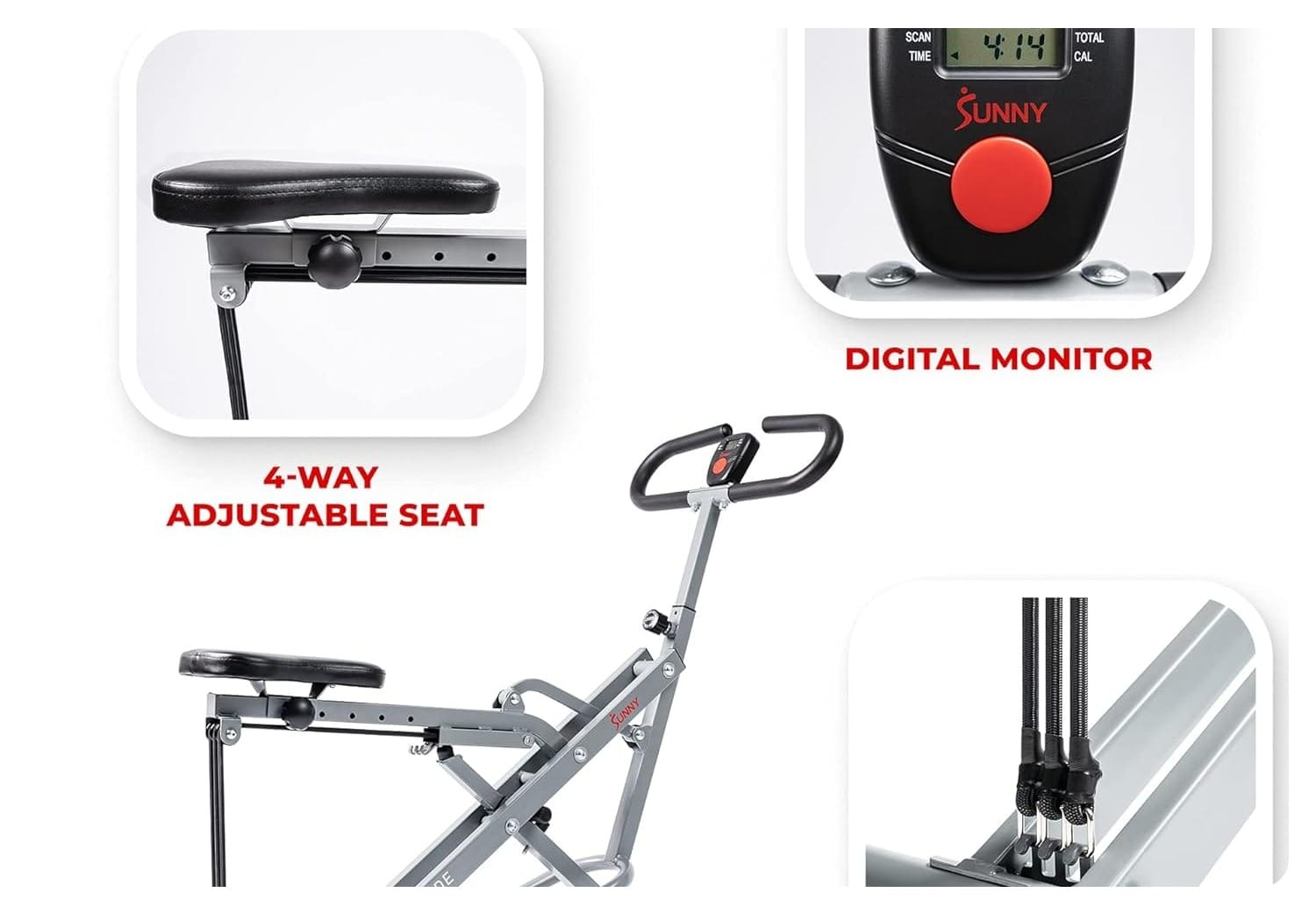 Sunny Health & Fitness Row-N-Ride Squat Assist Trainer