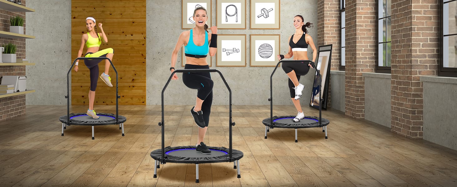 HYD-Parts 40" 48" Mini Trampoline for Adults and Kids Exercise Rebounder