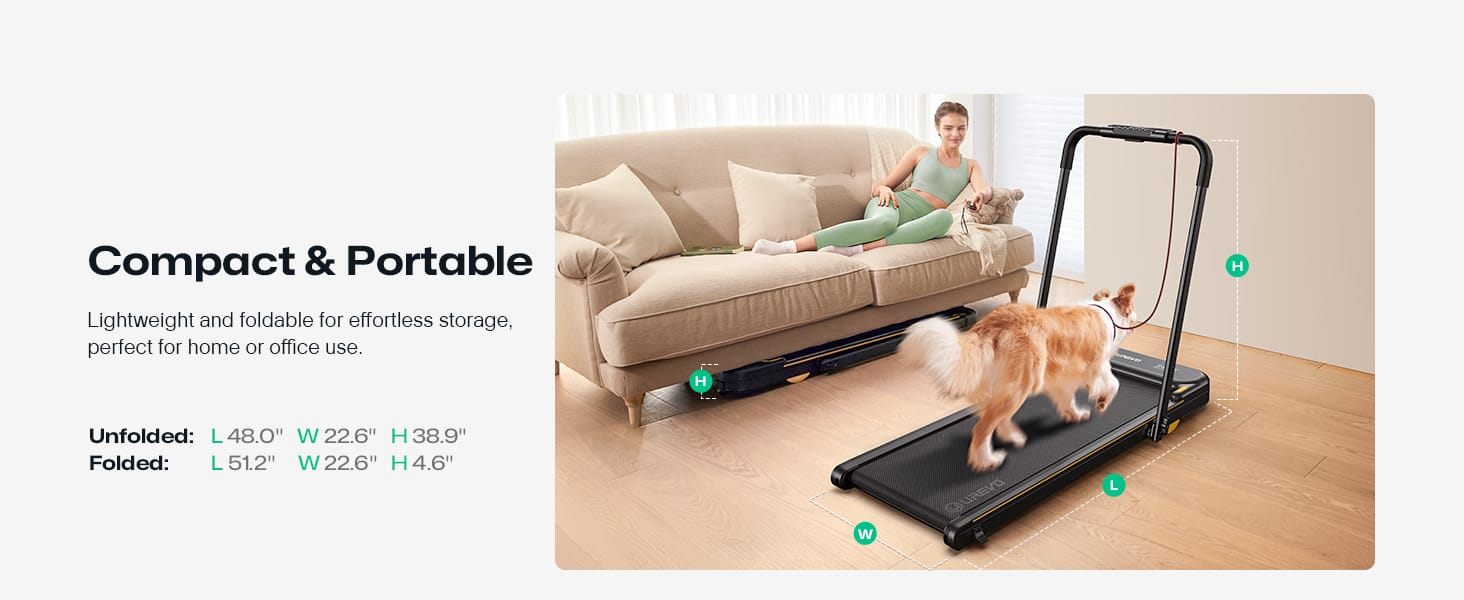 UREVO 2-in-1 Compact Treadmill